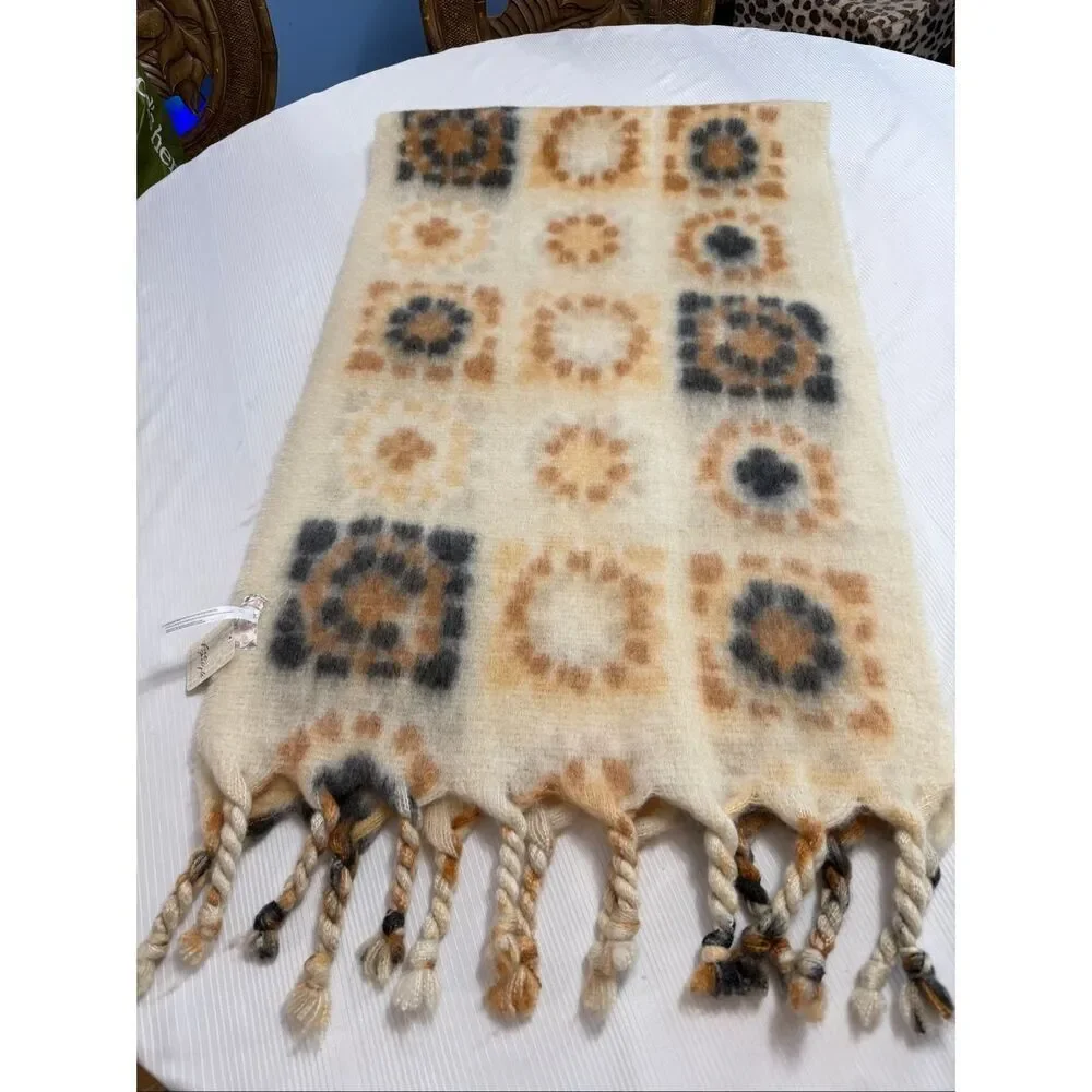 Free People Kaleidoscope Blanket Scarf Ivory Combo Oversized Boho Wrap NWT